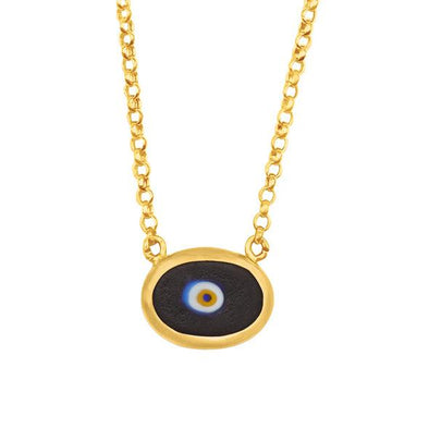 Black Protection Juju Evil Eye Choker in 18K Gold