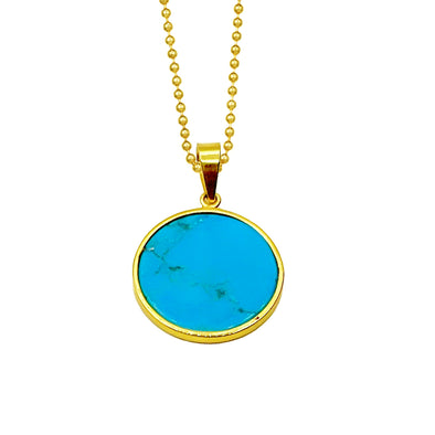 14K Turquoise Coin for Protection