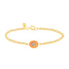 White Protection Single JuJu Evil Eye Bracelet in 18K Gold