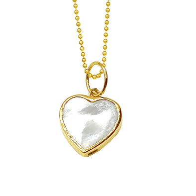 14K Flat Mother of Pearl Heart for Love