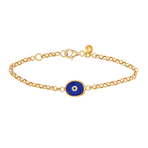 Blue Protection Single Juju Evil Eye Bracelet in 18K Gold