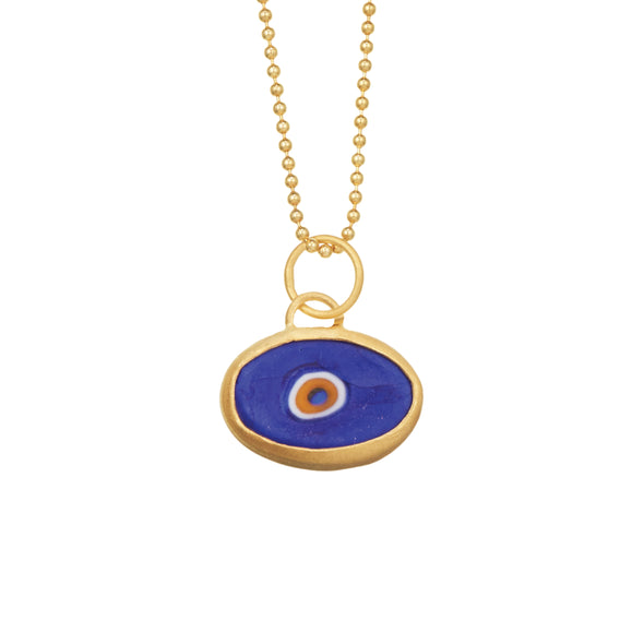 Blue Protection JuJu Eye in 24K Gold