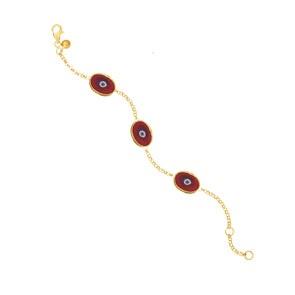 Red Protection Triple JuJu Eye Bracelet in 18K Gold