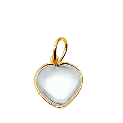 14K Healing Rock Crystal Heart