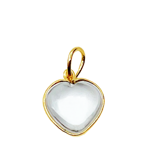 14K Healing Rock Crystal Heart