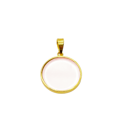 14K Rose Quartz Coin for Calm