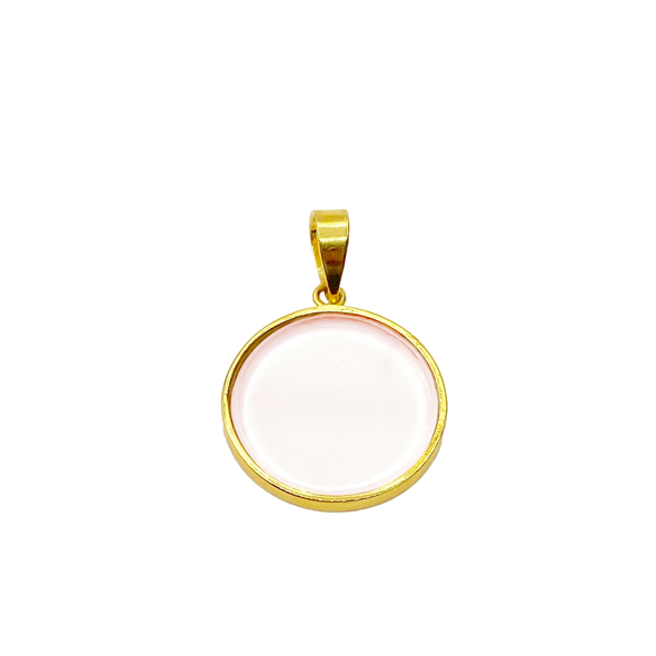 14K Rose Quartz Coin for Calm