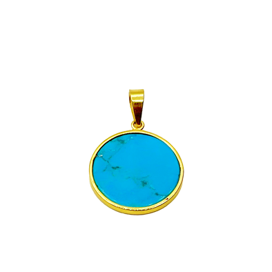 14K Turquoise Coin for Protection