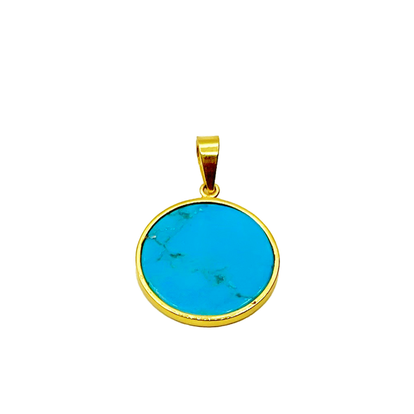 14K Turquoise Coin for Protection