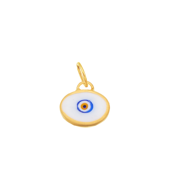 White Protection JuJu Eye in 24K Gold