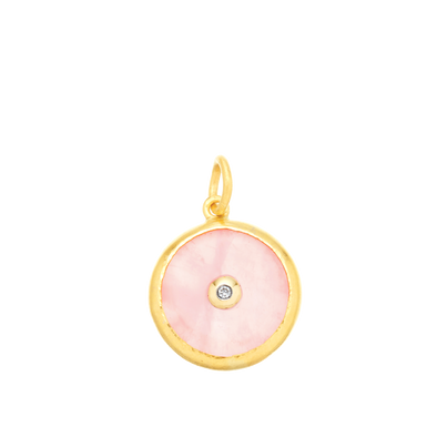 Protection 24K Rose Quartz and Diamond Evil Eye