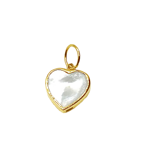 14K Flat Mother of Pearl Heart for Love